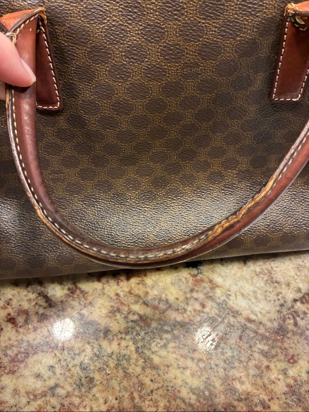 Celine Brown Monogram unisex Duffel with Tan Leather Trim - Picture 3 of 10